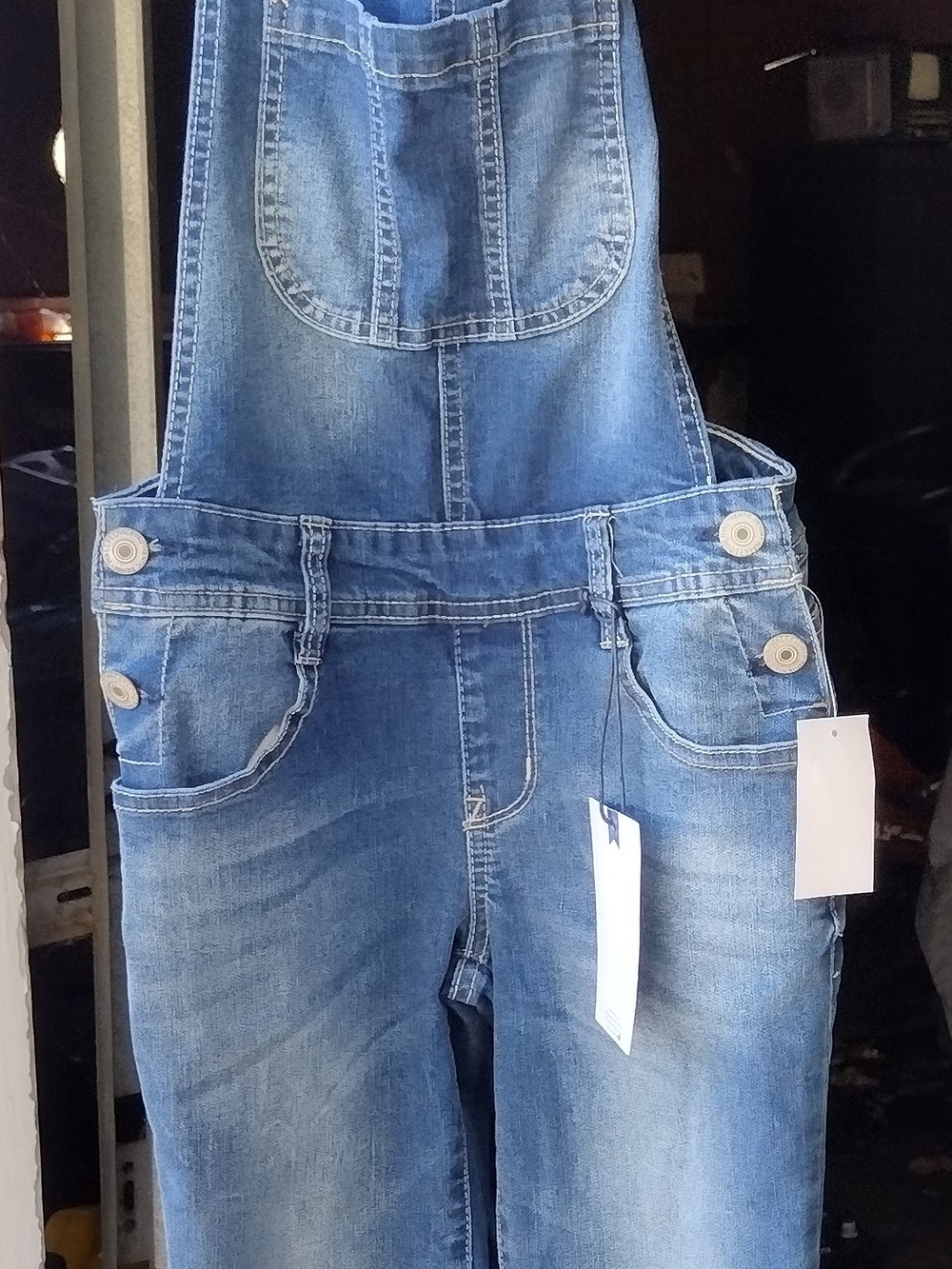 Wallflower Faded Blue Denim Bib Overalls